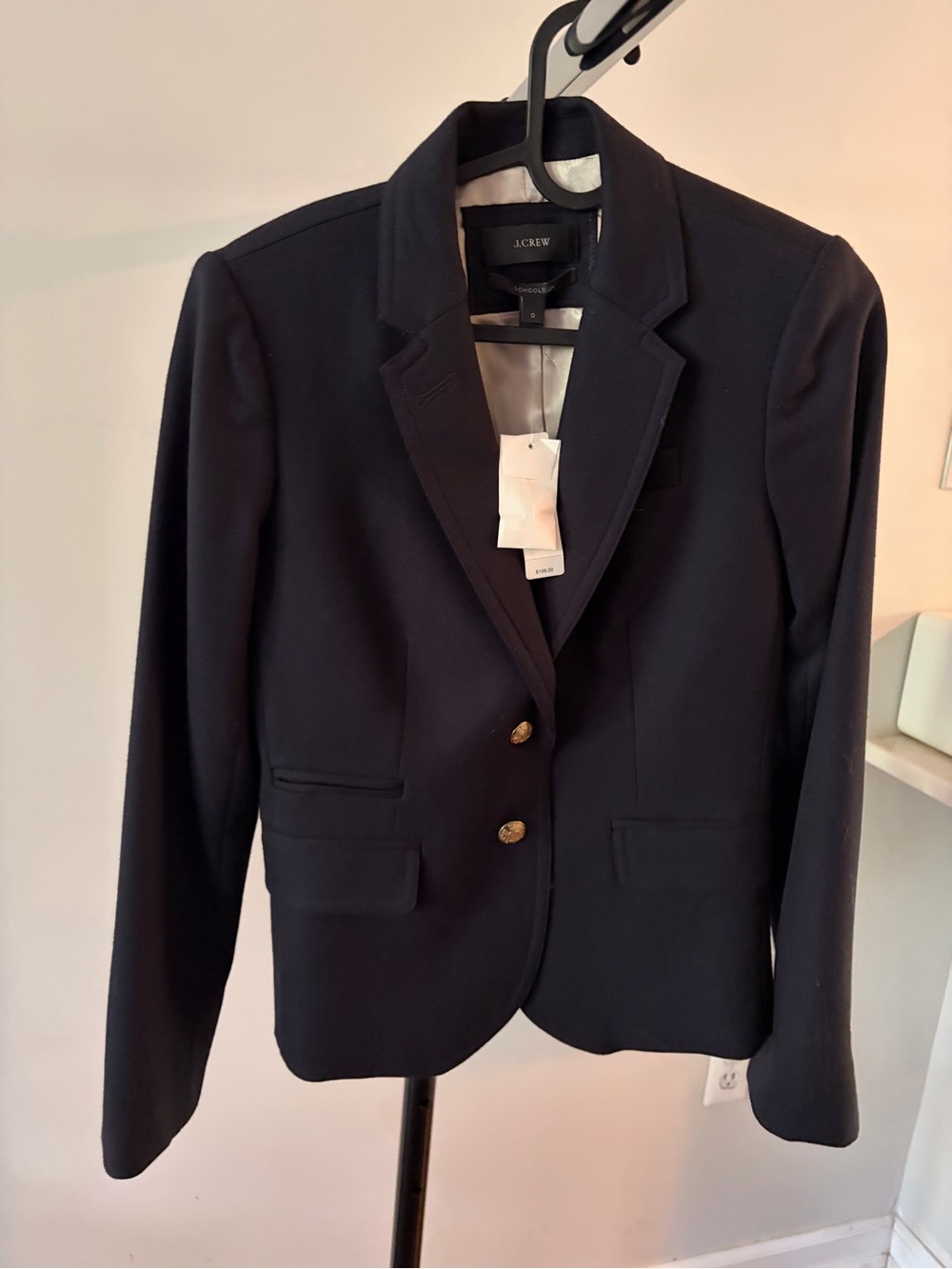 J. Crew Black Women's Two-Button Blazer with Gold Buttons